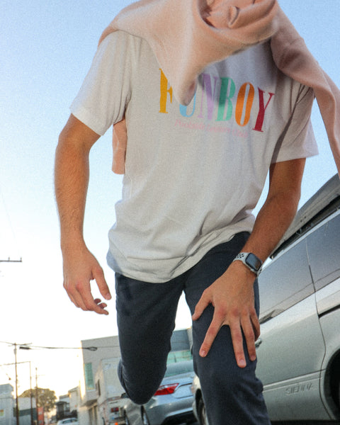 Funboy Merch - White Varsity Tee