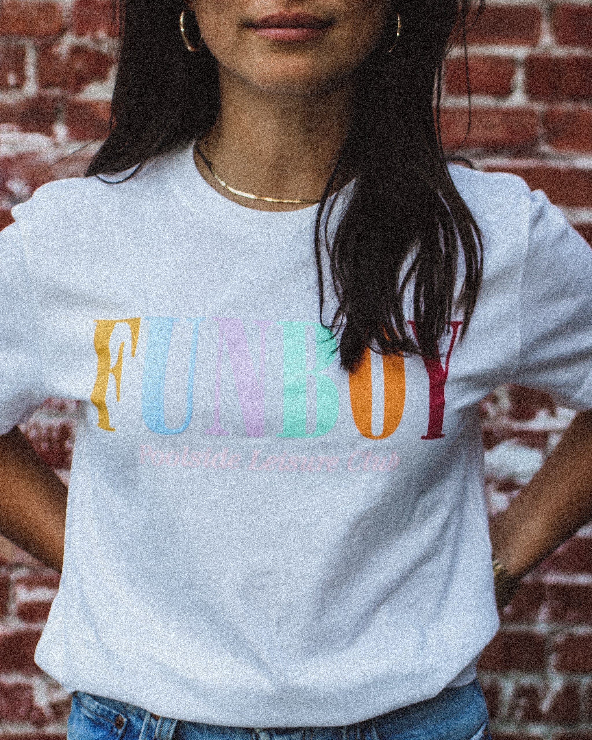 Funboy Merch - White Varsity Tee