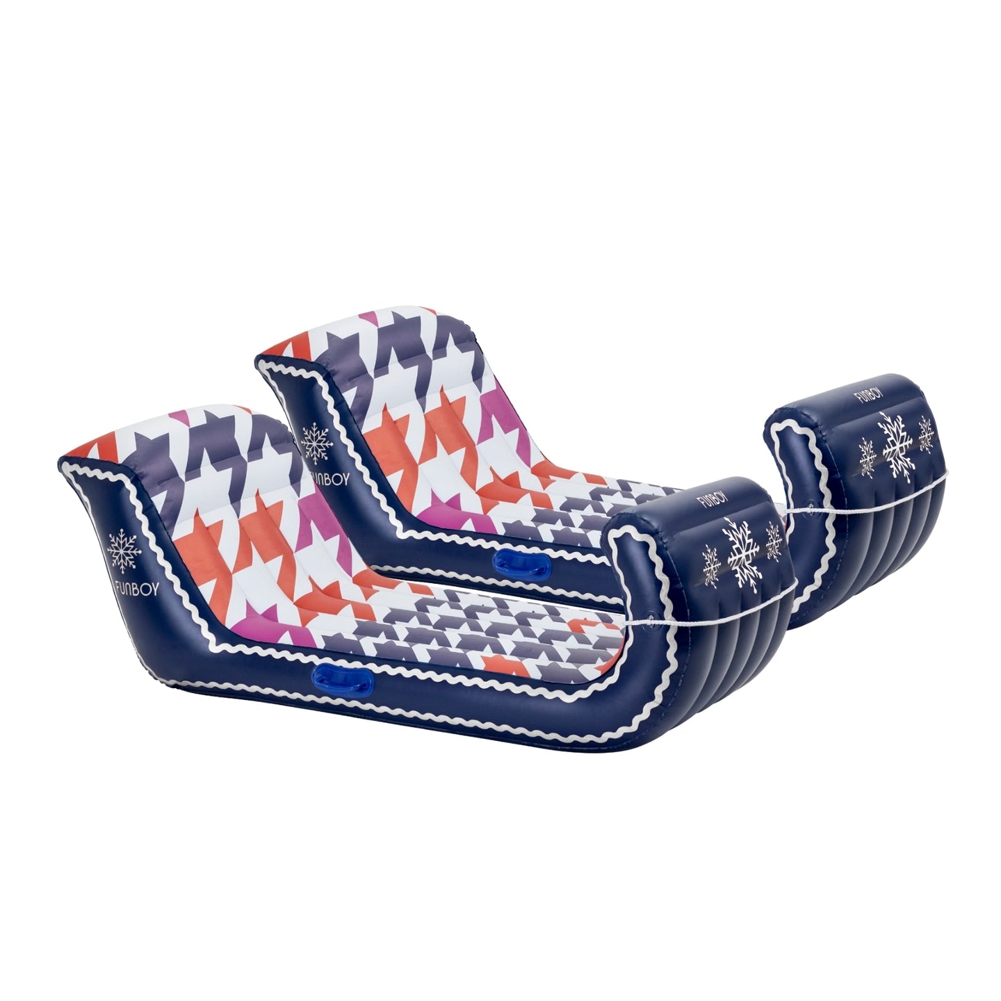 Houndstooth Winter Sleigh Snow Sled - 2 Pack