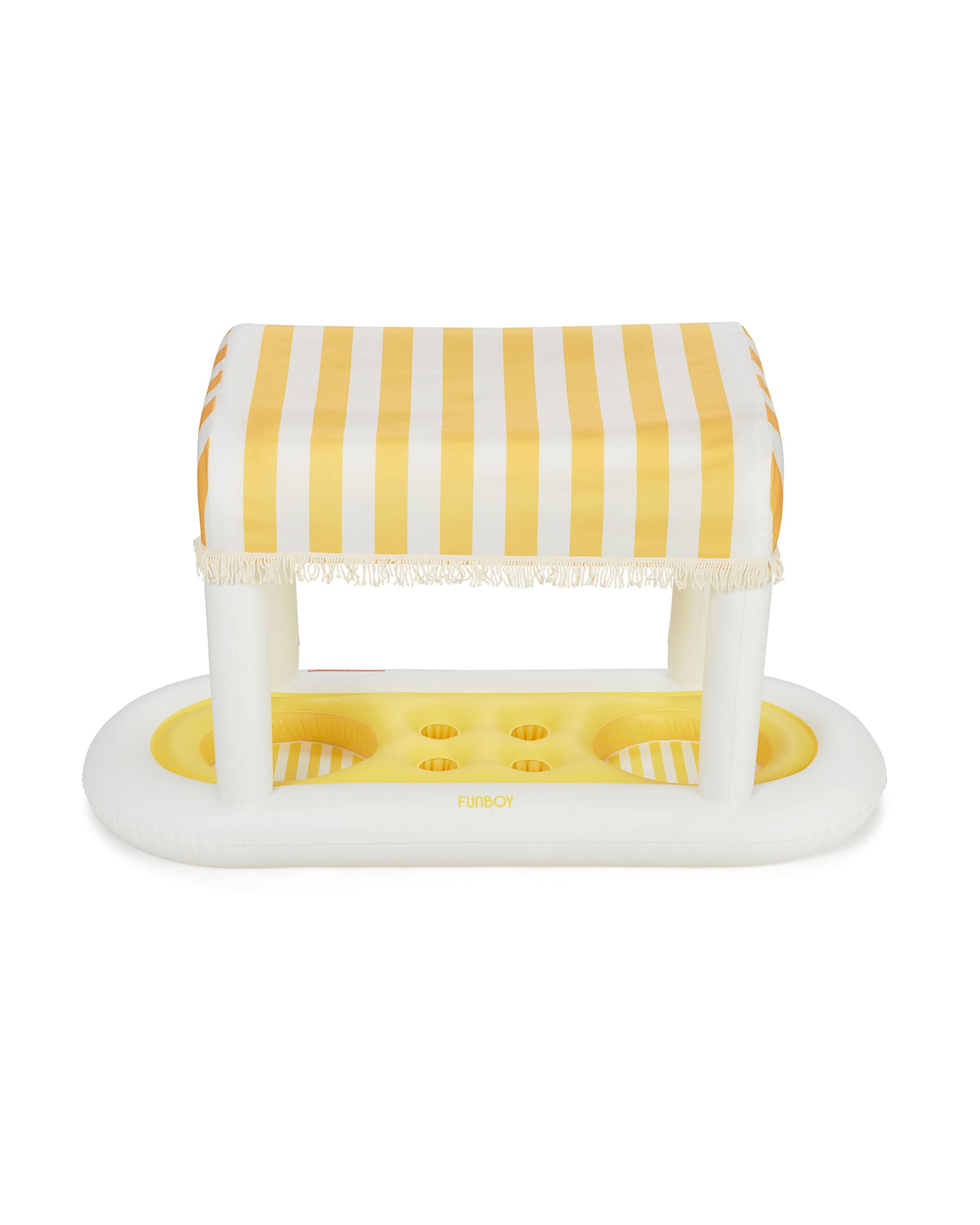 Yellow & White Striped Floating Cabana Bar - FUNBOY