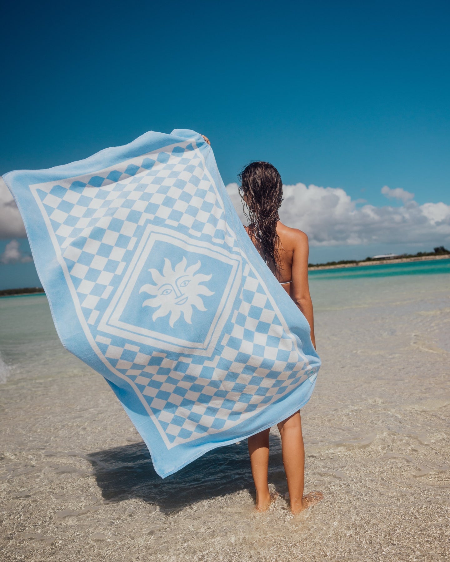 Blue Checked Beach Towel