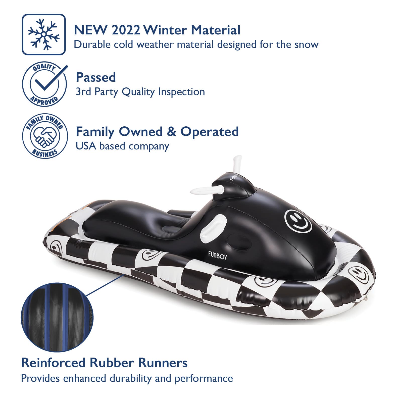 Snowmobile Snow Sled Happy Face - FUNBOY
