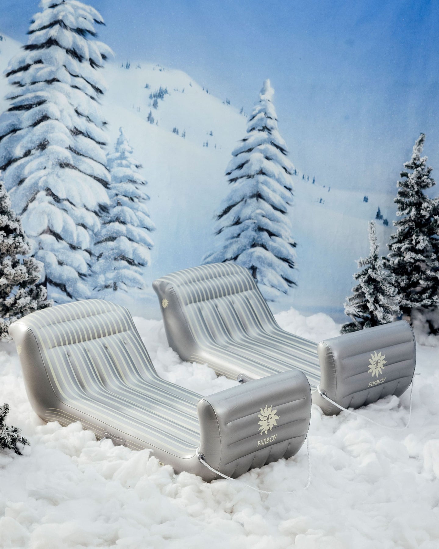 FUNBOY Metallic Silver Sleigh Sled - buy two and save