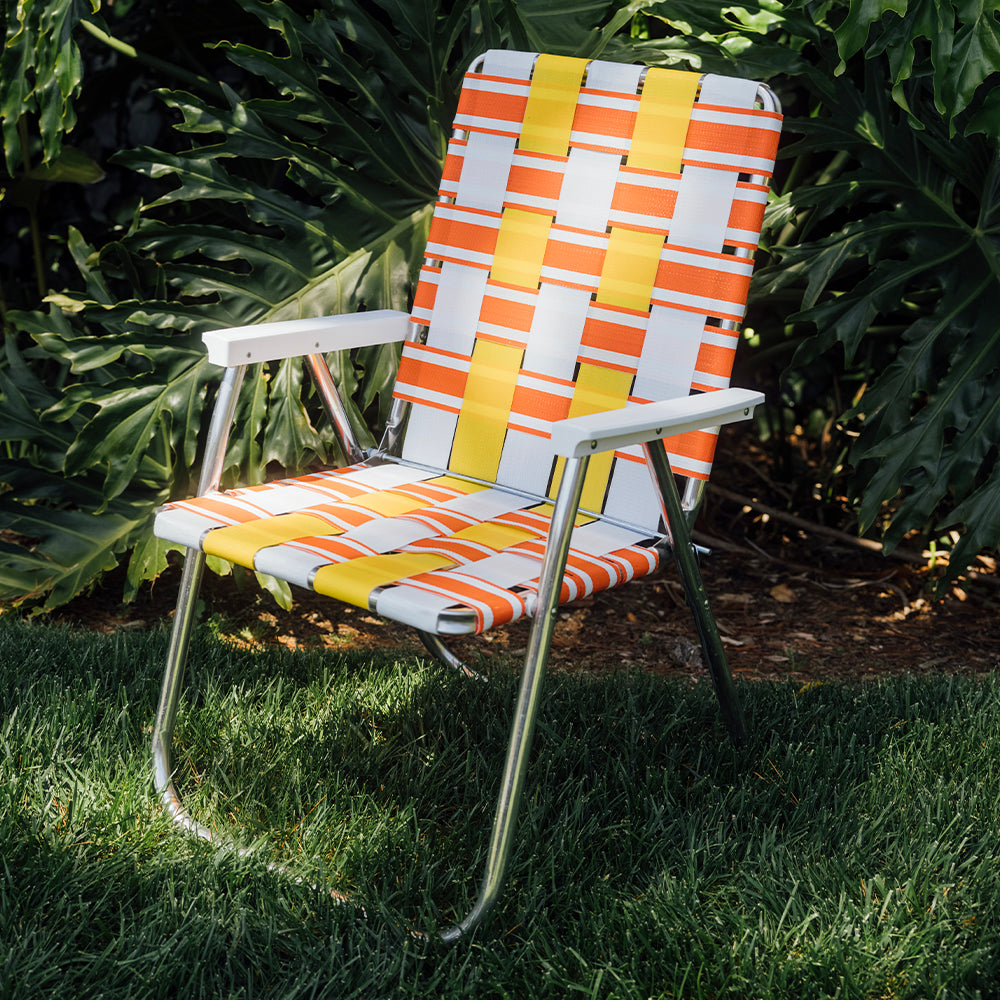 FUNBOY Retro Lawn Chair - Yellow/ Orange