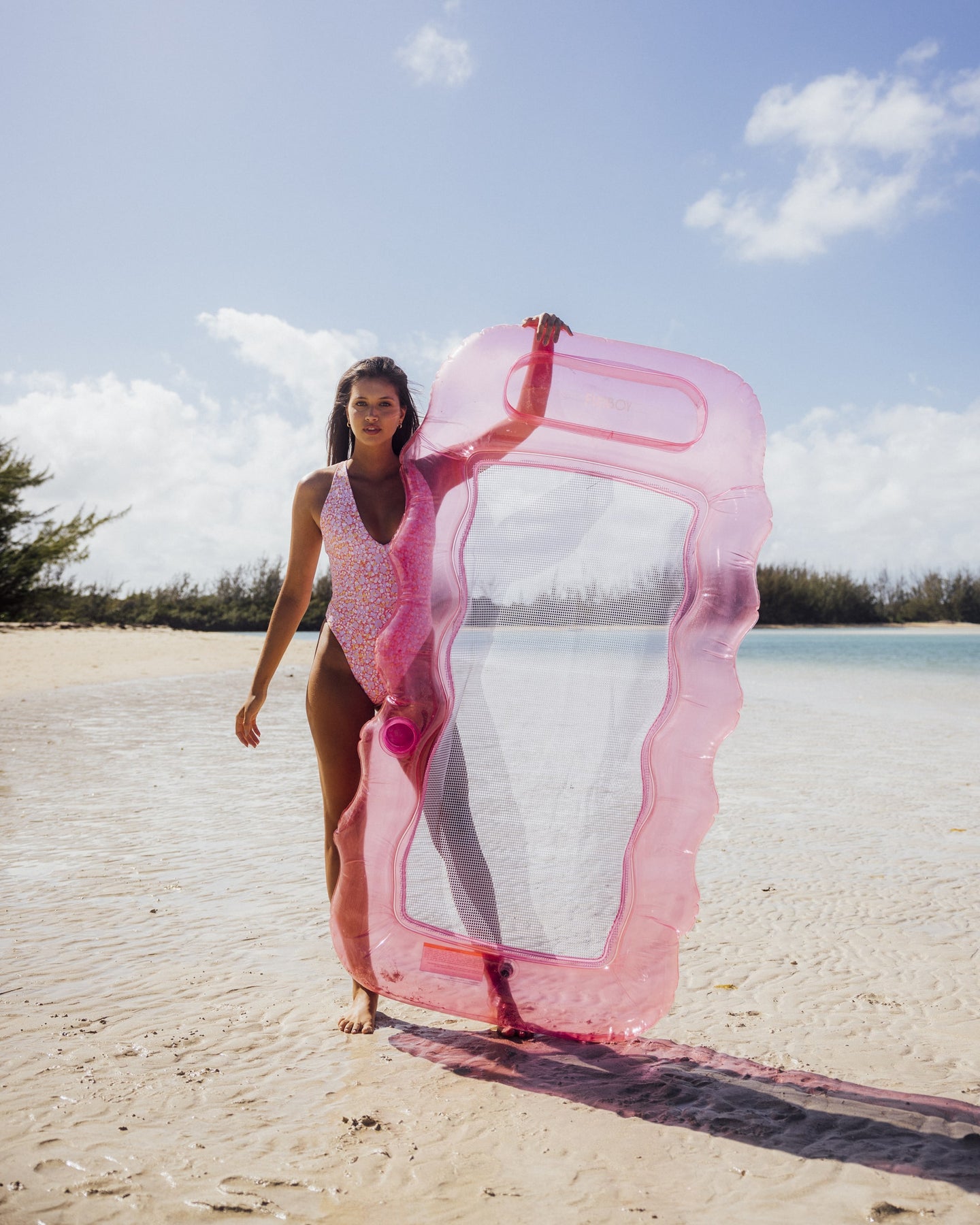 Best Pool Float - Clear Pink Mesh Lounger