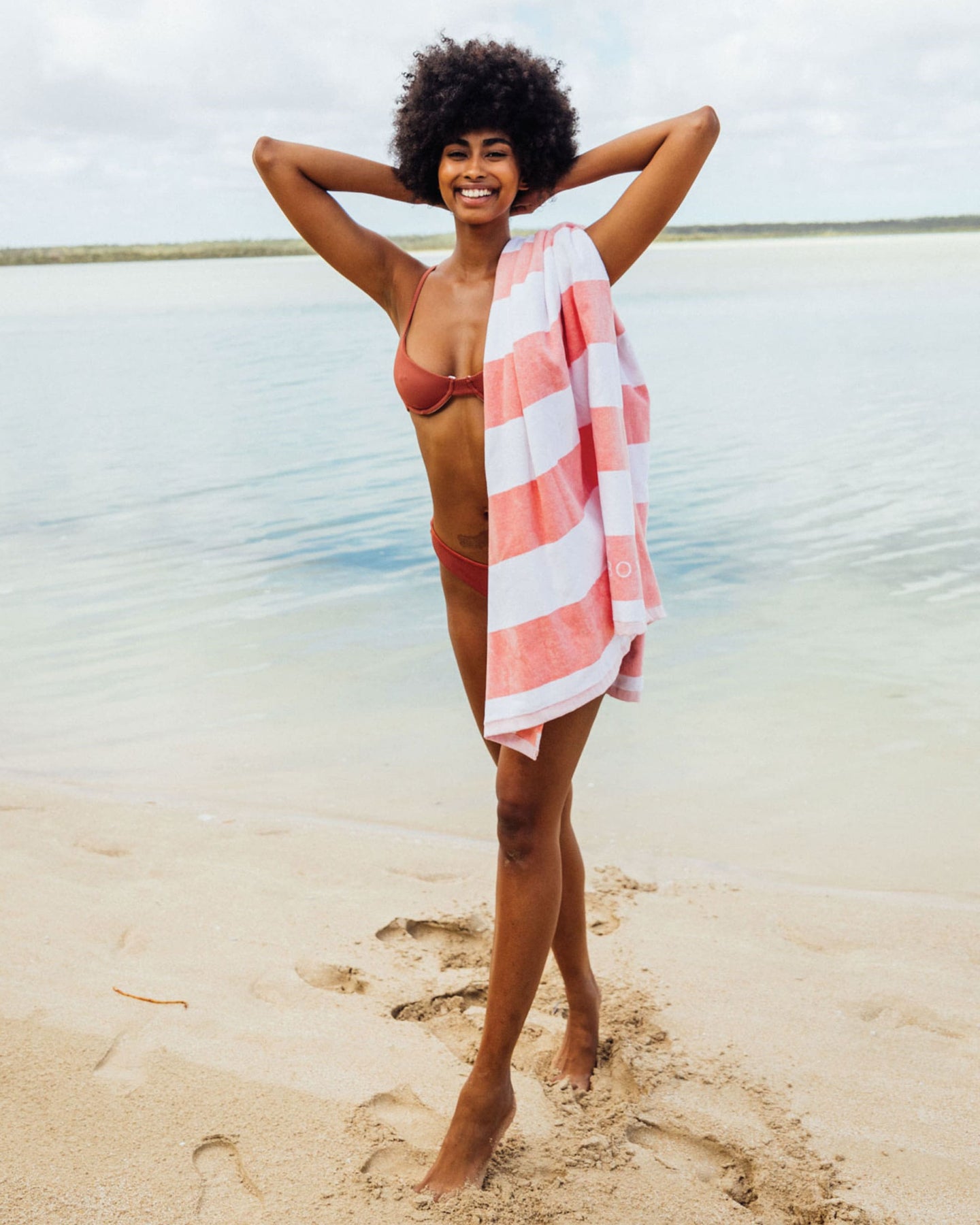 Pink Striped Cabana Beach Towel