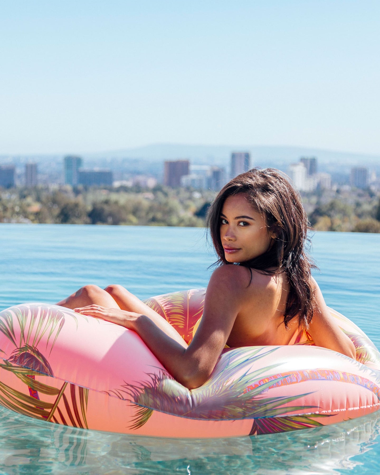 Pink Palm Tropical Tube Float