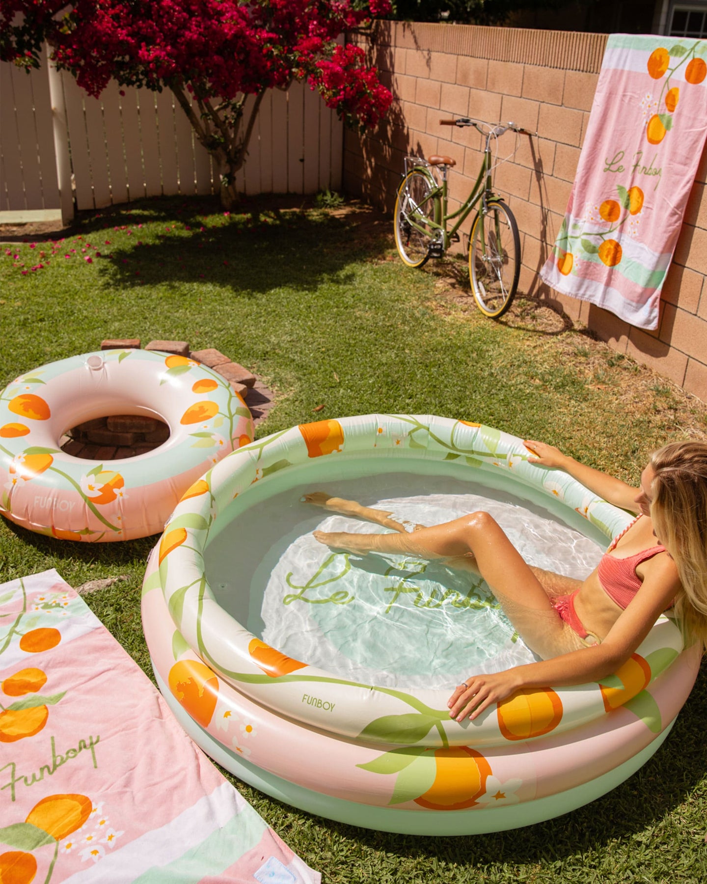 Pink Citrus Donut Pool Float