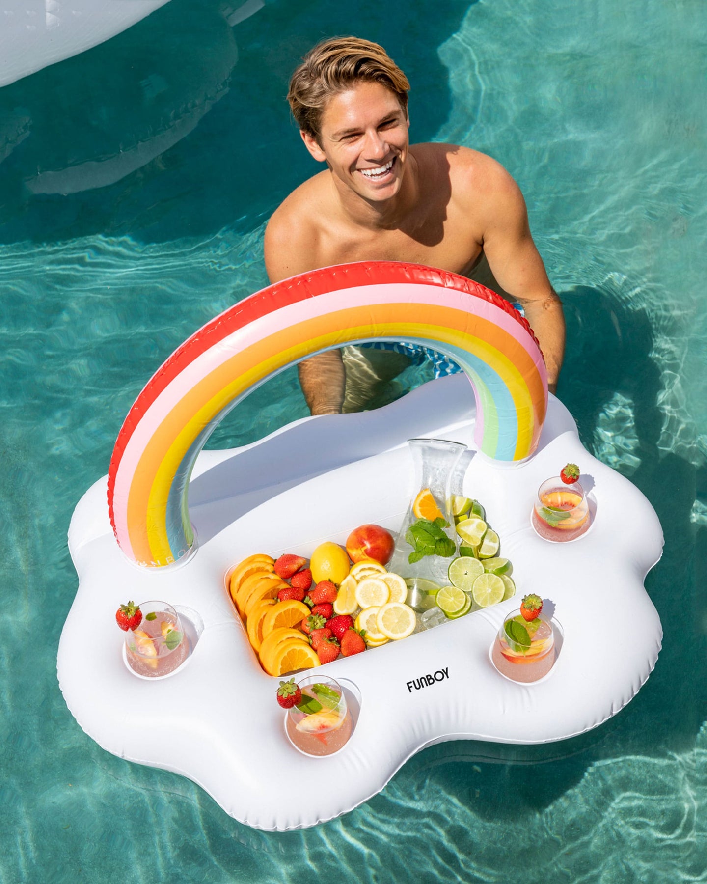 Inflatable Cooler & Drink Holder - Rainbow - FUNBOY