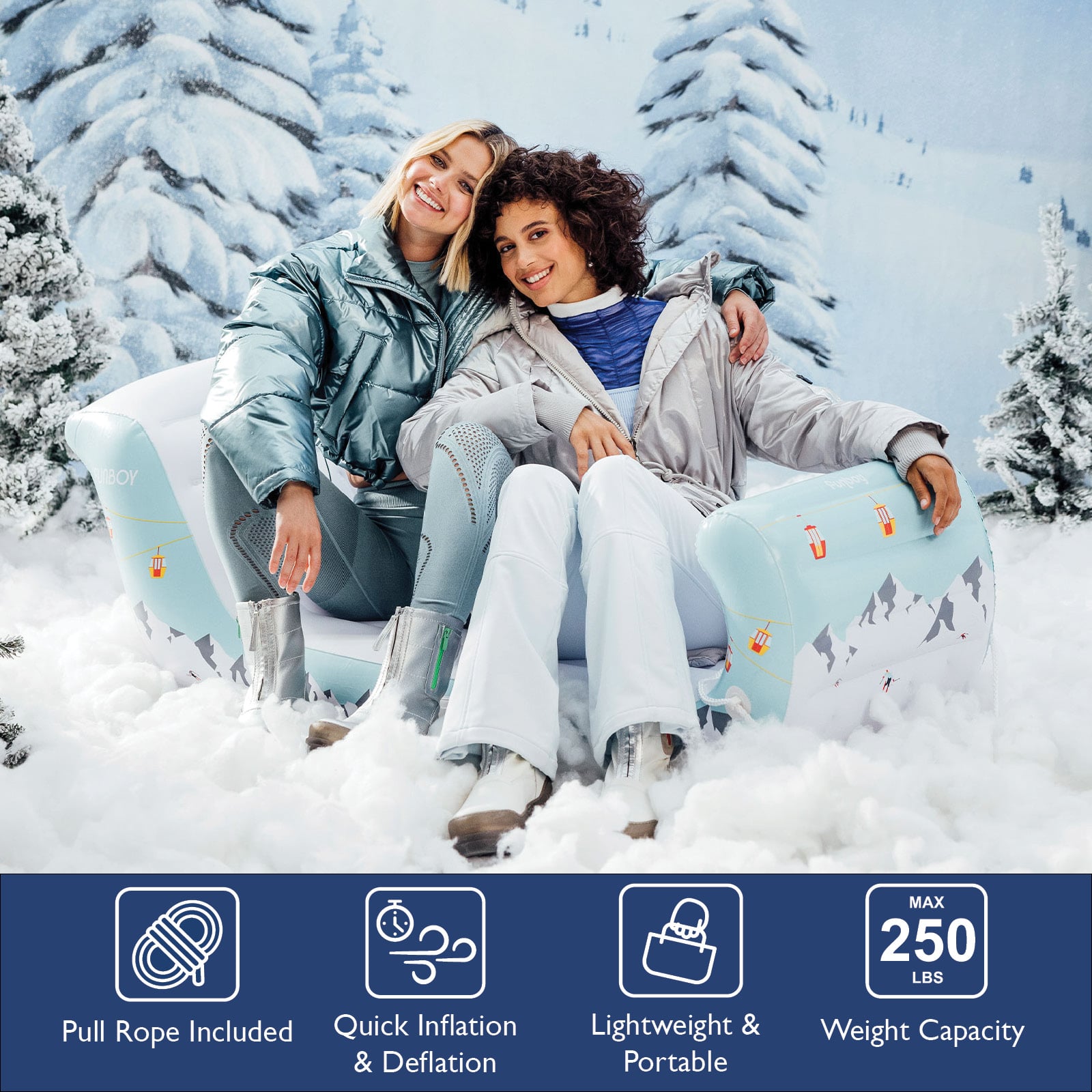 Inflatable Alpine Winter Snow Sleigh - FUNBOY