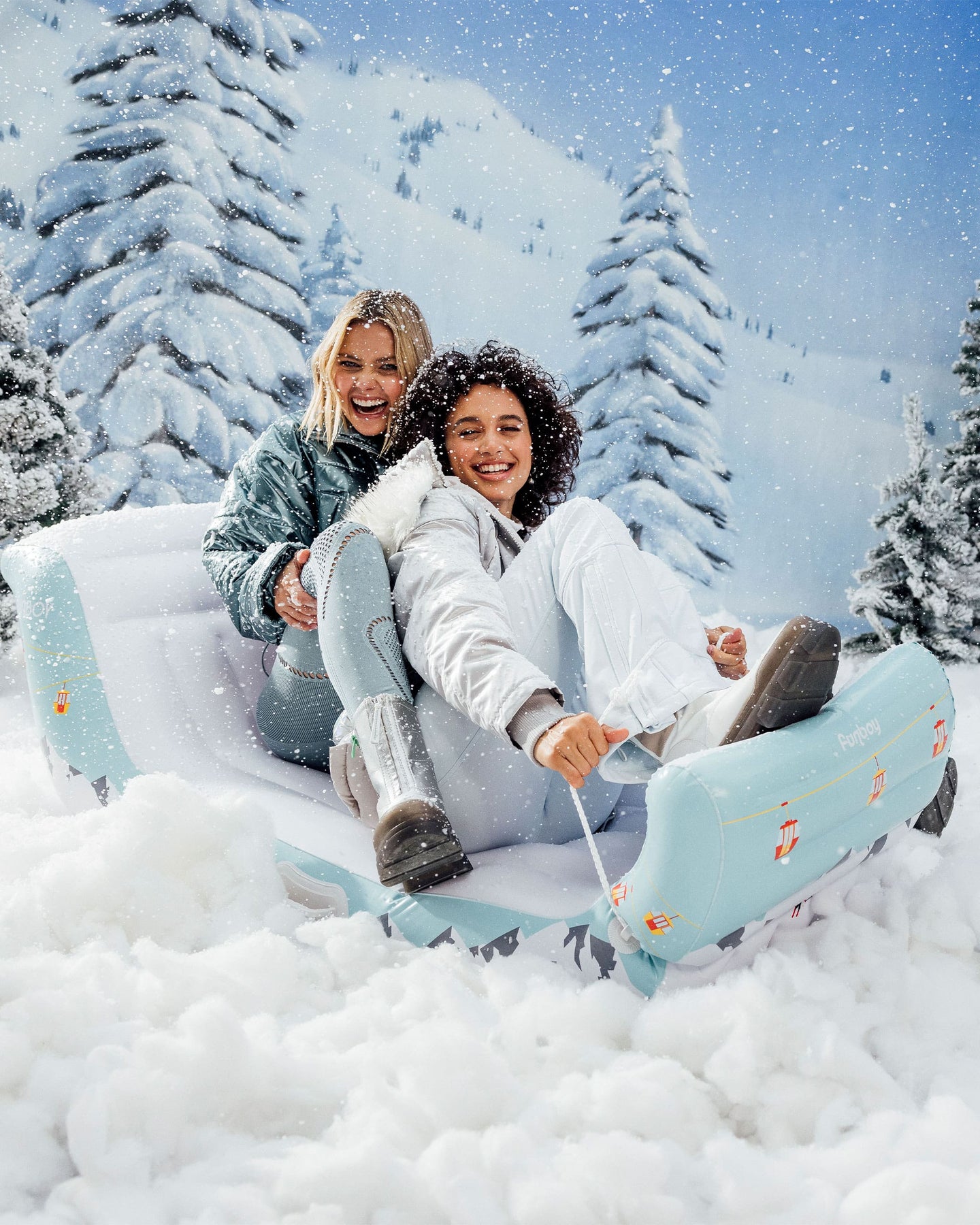 Christmas Snow Tube For 2 Persons Inflatable Snow Sled With - Temu