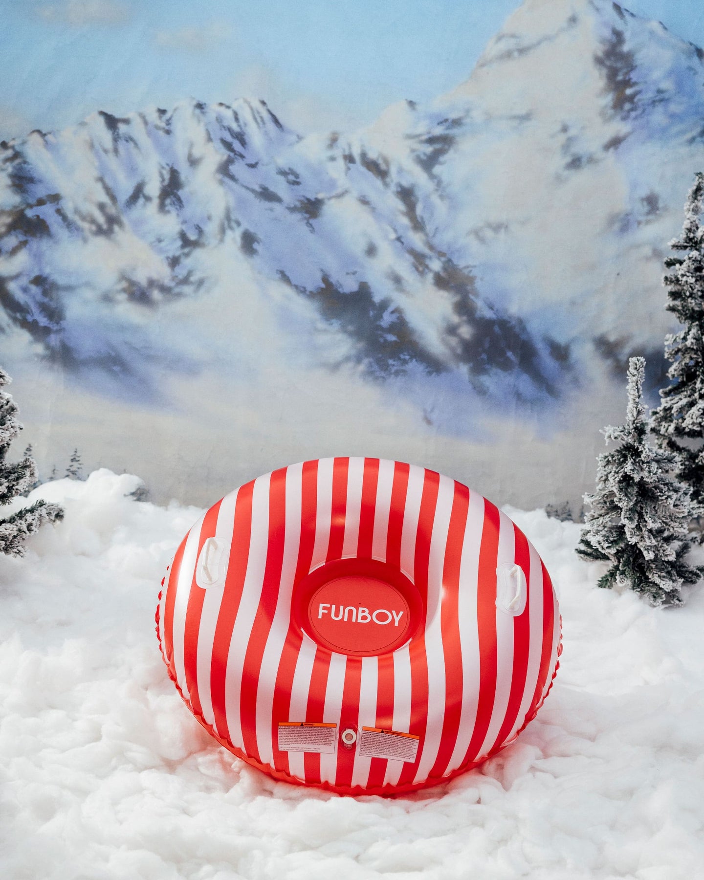 Snow Tube Sled - Red Candy Striped