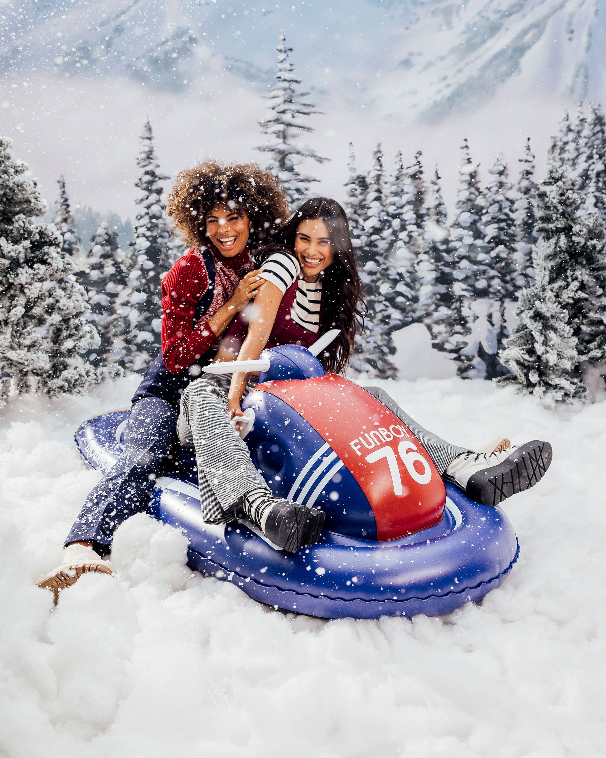 FUNBOY Retro Inflatable Snowmobile Sled - 2 Pack