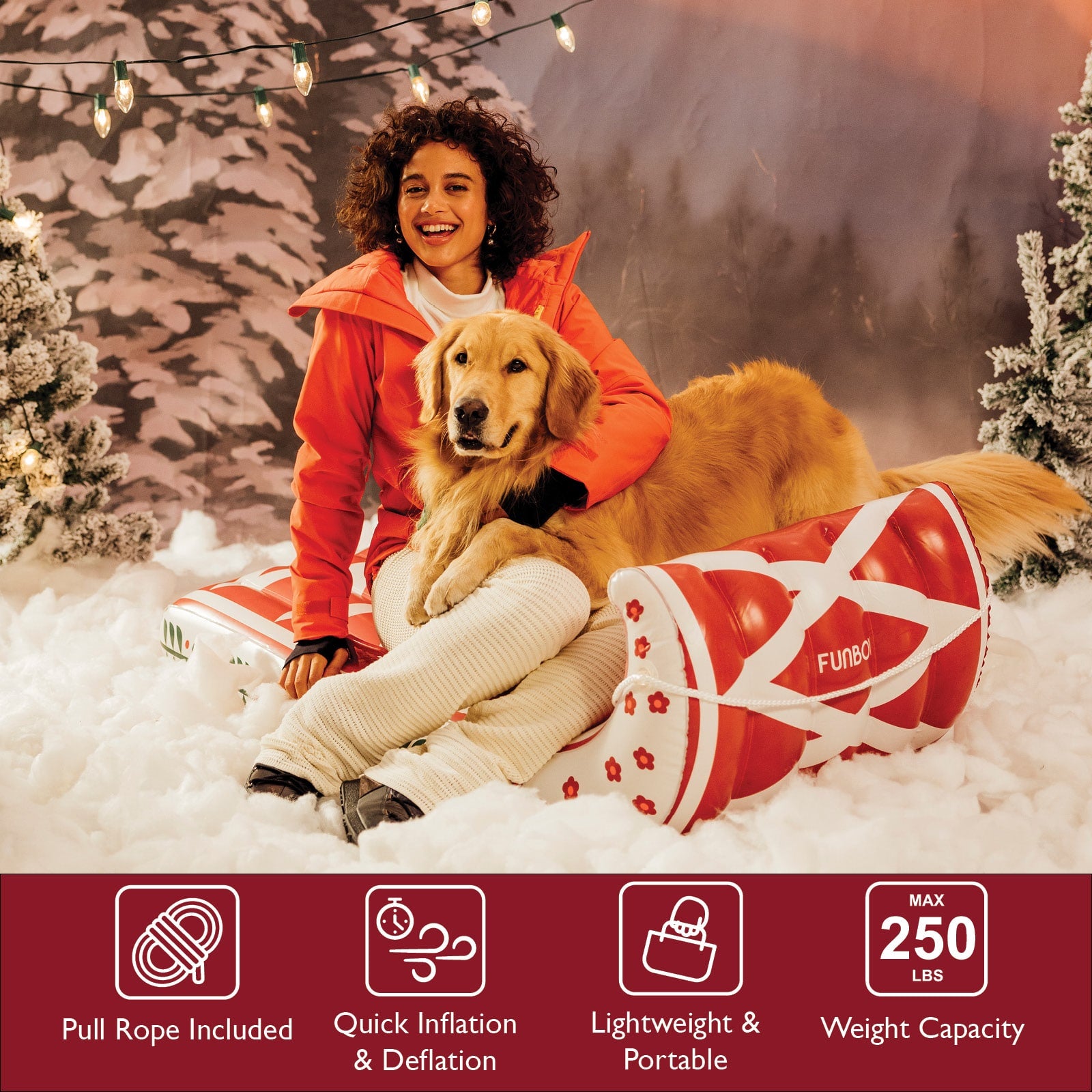 FUNBOY Toboggan Winter Snow Sled