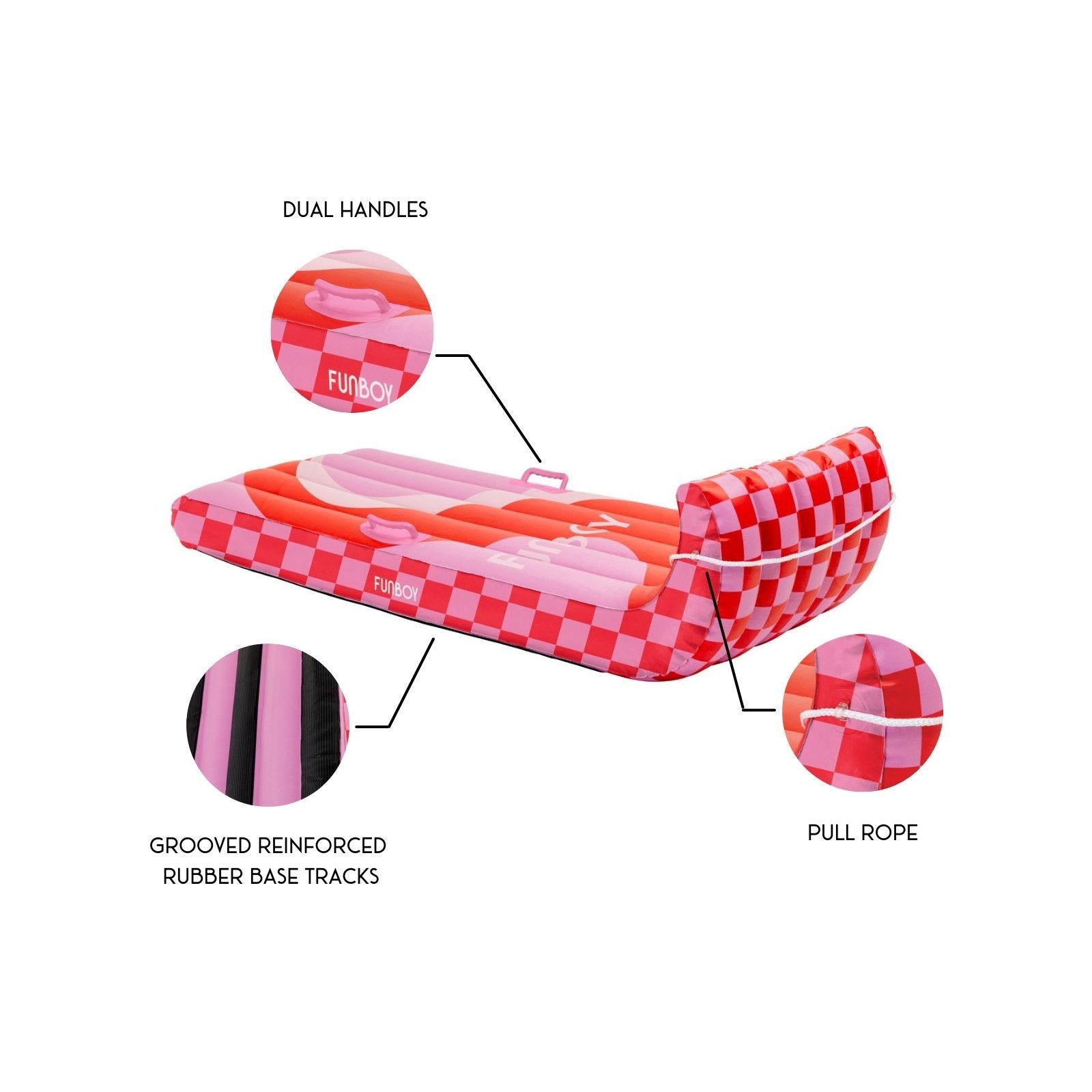 Inflatable Toboggan Sled, Winter Wave, 2-Pack - FUNBOY