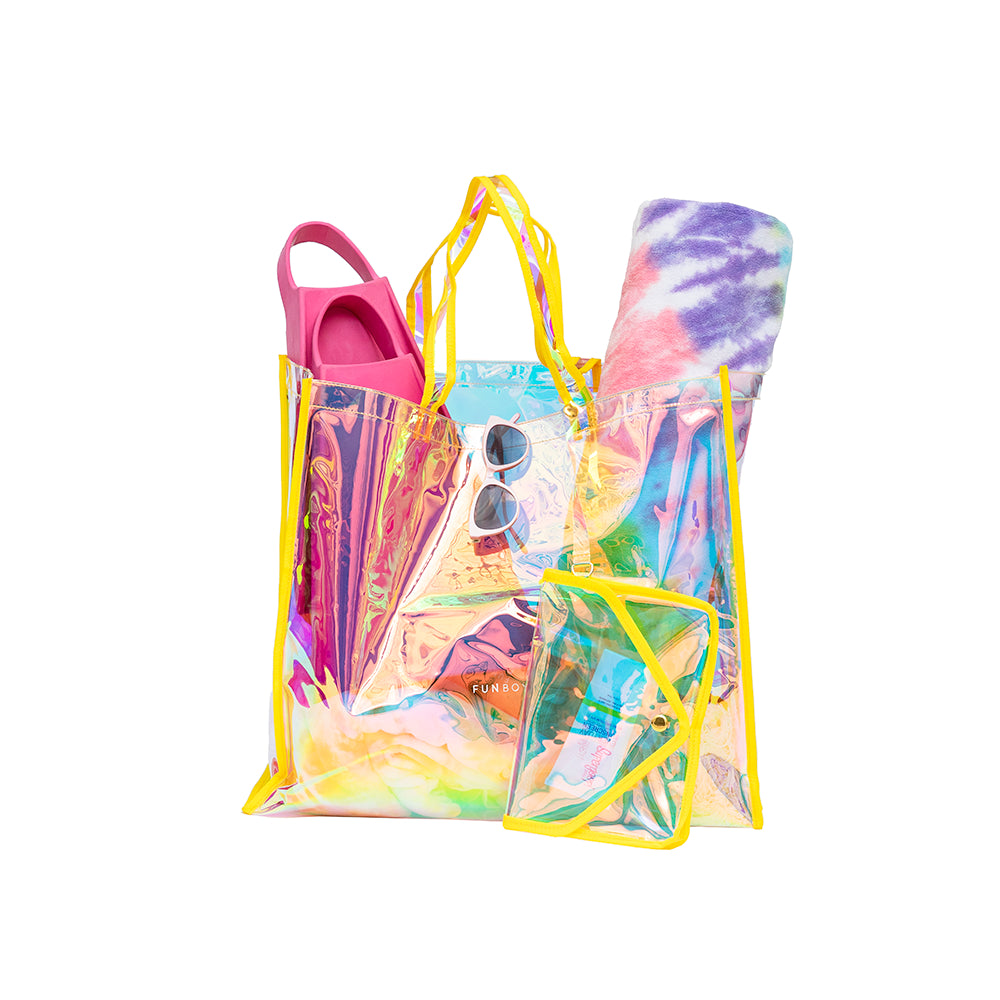 Iridescent top beach bag