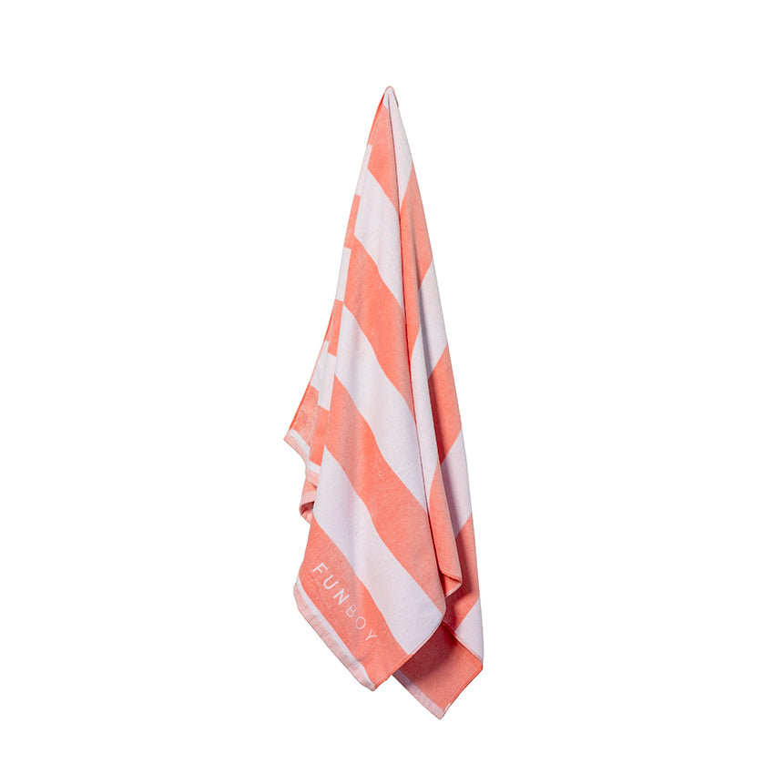 Pink Striped Cabana Beach Towel